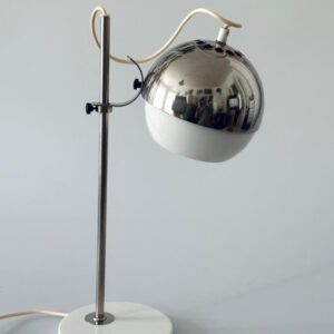 Tischleuchte Lampe Space Age Eyeball Chrom Weiß 1970er