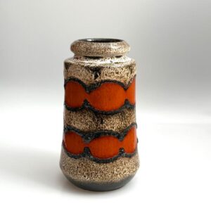 Scheurich Keramik Vase fat Lava Orange 21 cm 1960er