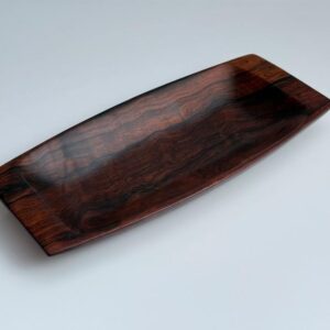 Handgearbeitete Palisander Schale / Tablett massiv Brasil 1960er