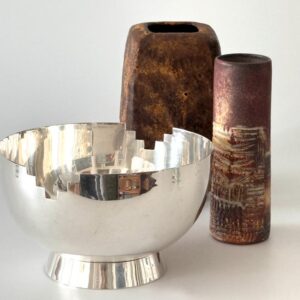 Obstschale versilbert Artdeco Schale Schüssel Messing 1930er