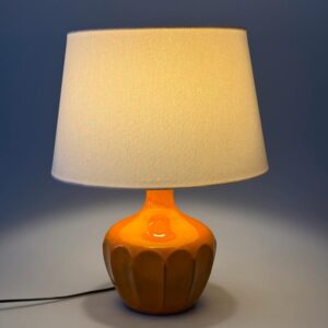 Steuler Lampe Keramik orange Tischleuchte WGP 70er
