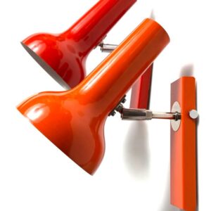 Bankamp Wandleuchte Lampe Paar rot orange Spotlight 1970er