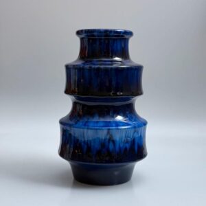 Scheurich Vase FAT Lava Pagode blau 1970er