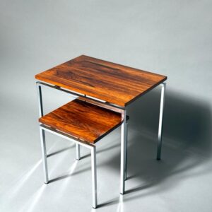 Beistelltisch Satztisch Palisander Chrom Pastoe 1970er