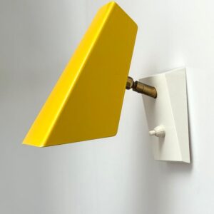 Gelbe Wandlampe geometrisch minimalistisch Vintage 1950er