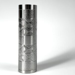 Vase Edelstahl Brutalist handgefertigt Vintage 1970er