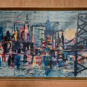Gemälde R.C. Stegemann Acryl New York cityscape 1971