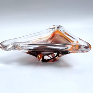 Schale Kristallglas Max Verboeket Maastricht signiert 1960er