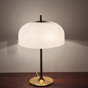 Wila Tischleuchte Lampe Messing weiß Frank Bentler 1970er