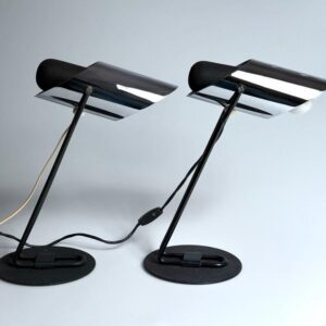 Paar Lampen Italy Vintage Design Tischleuchte Chrom 1970er