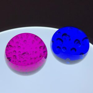 Paperweight Glas Briefbeschwerer  Schwefelblasen 70s