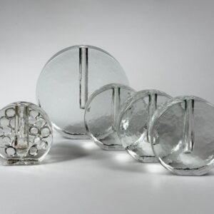 Blockvase Solifleur Eisglas Wiesenthalhütte Walther Glas 1960er