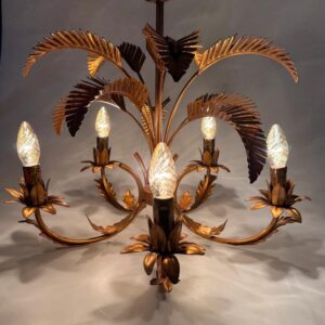 Kronleuchter Lampe Regency Italy Kögl Chanel Palmblätter 60s