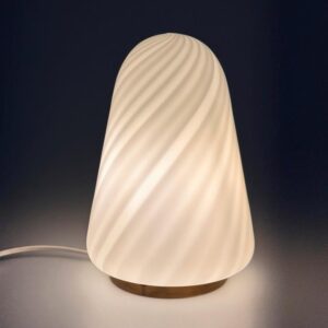 Tischleuchte Lampe Murano weiß Swirl Italien 1960er
