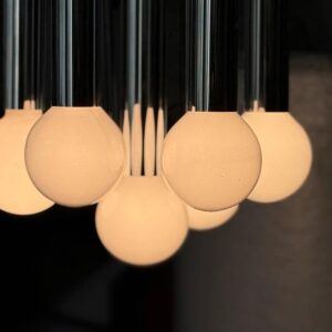 Doria Kaskade Lampe Leuchte Chrom siebenflammig 1970er