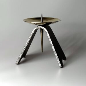 Kerzenständer DDR Design handgeschmiedet GROß Eisen Messing