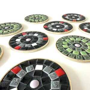 9 x Untersetzer Mosaik Japan Vintage Glasuntersetzer