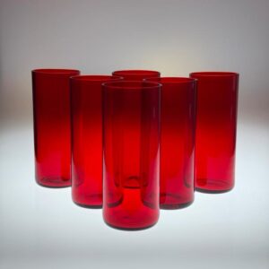 Vintage Gläser Rot 6er Set 1970er Jahre